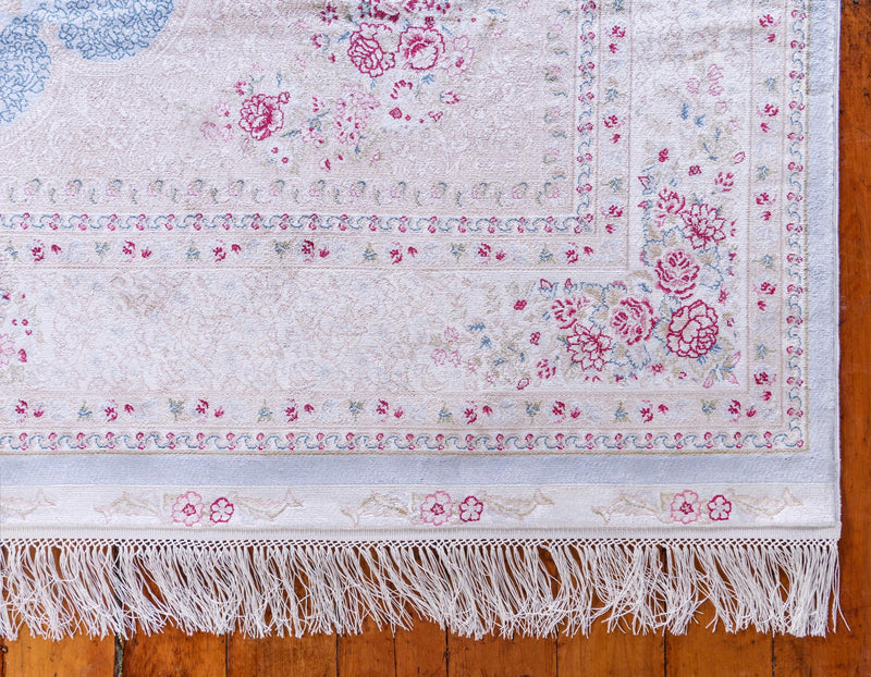 Persian Silk Elegance Collection Area Rug - Kashan Rectangle Light Blue lifestyle 16