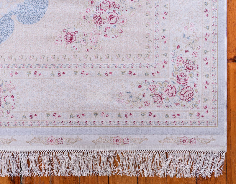 Persian Silk Elegance Collection Area Rug - Kashan Rectangle Light Blue lifestyle 18