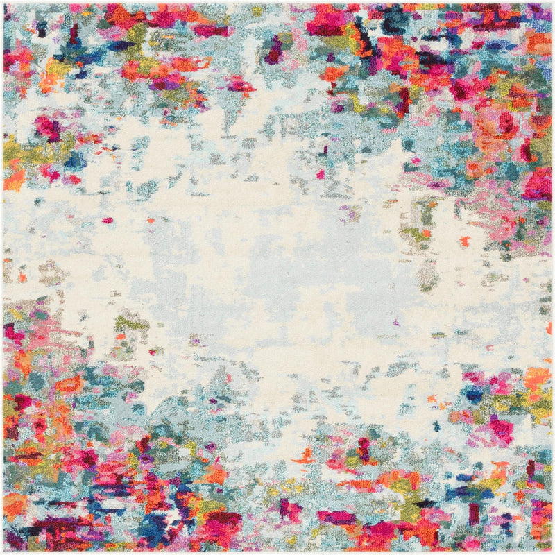 Chromatic Oasis Collection Area Rug - Blush Square Multi lifestyle 16