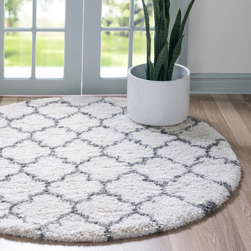 Casablanca Comfort Collection Area Rug - Atlas Round Pure Ivory lifestyle 67