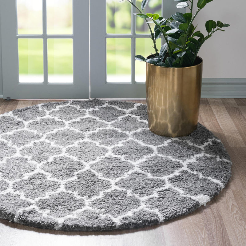 Casablanca Comfort Collection Area Rug - Atlas Round Gray lifestyle 59