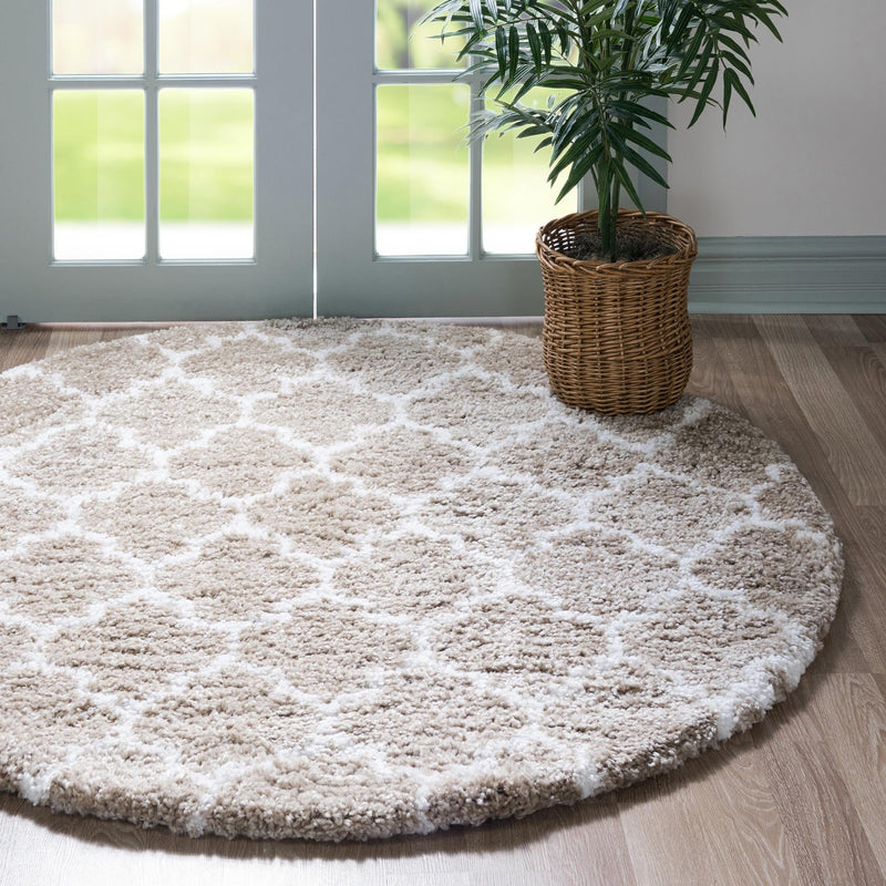Casablanca Comfort Collection Area Rug - Atlas Round Taupe lifestyle 58