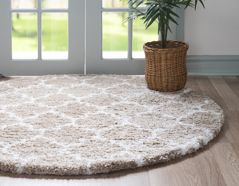 Casablanca Comfort Collection Area Rug - Atlas Round Taupe lifestyle 63