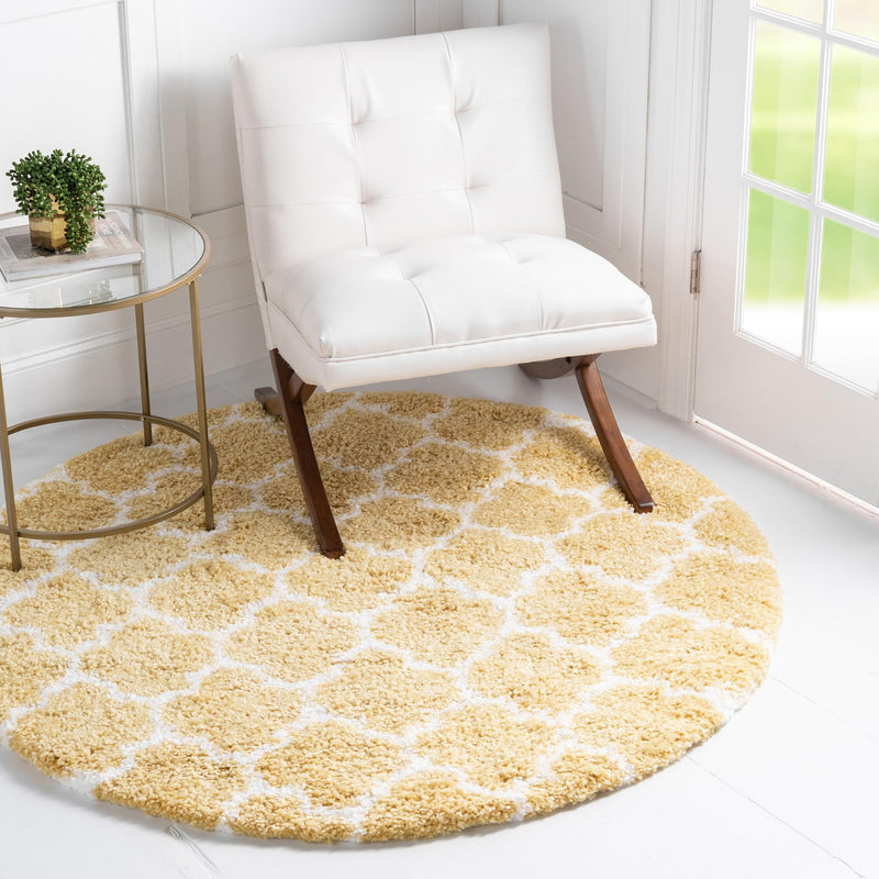Casablanca Comfort Collection Area Rug - Atlas Round Yellow lifestyle 77