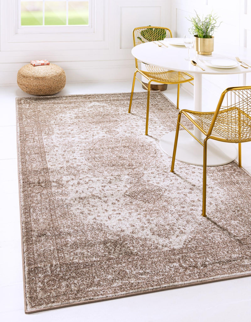 Dover Terrace Collection Area Rug - Marina (Light Brown) Rectangle Light Brown lifestyle 0