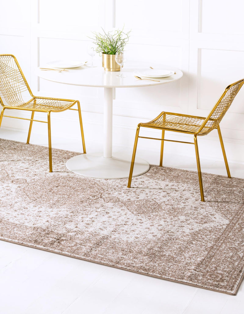 Dover Terrace Collection Area Rug - Marina (Light Brown) Rectangle Light Brown lifestyle 1