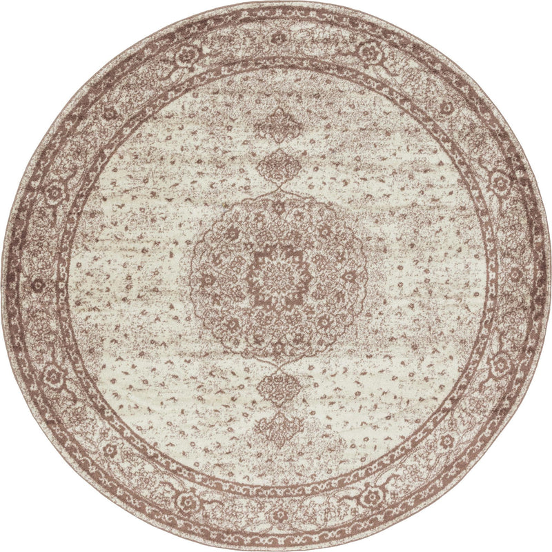 Dover Terrace Collection Area Rug - Marina (Light Brown) Round Light Brown Main
