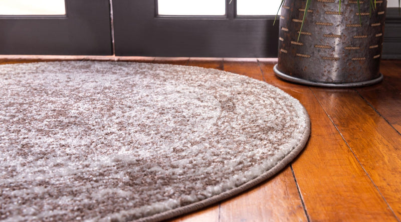 Dover Terrace Collection Area Rug - Marina (Light Brown) Round Light Brown lifestyle 6