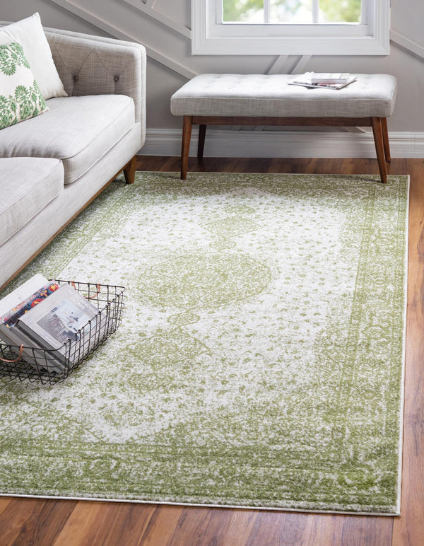 Dover Terrace Collection Area Rug - Marina (Green) Rectangle Green lifestyle 0
