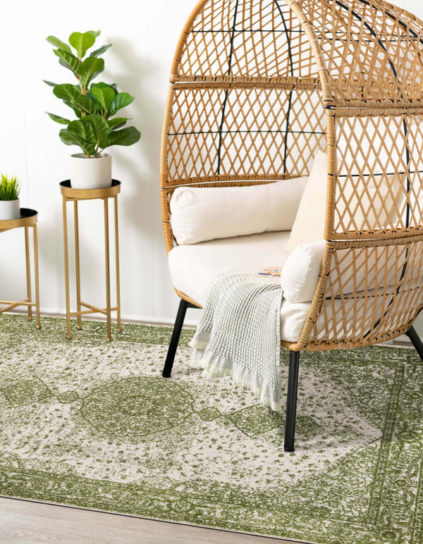 Dover Terrace Collection Area Rug - Marina (Green) Rectangle Green lifestyle 6