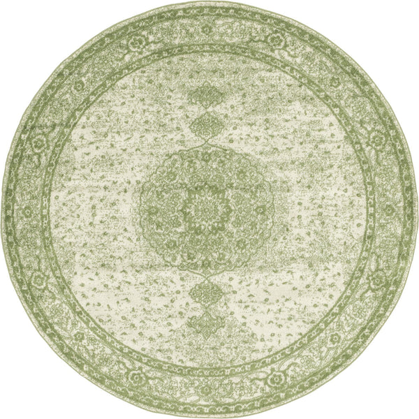 Dover Terrace Collection Area Rug - Marina (Green) Round Green Main