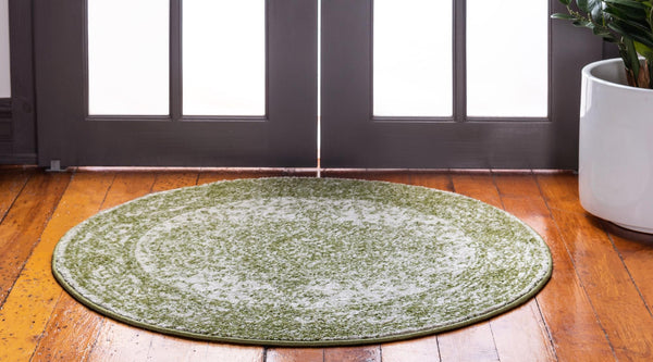 Dover Terrace Collection Area Rug - Marina (Green) Round Green lifestyle 3