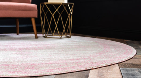 Dover Terrace Collection Area Rug - Marina (Pink) Round Pink lifestyle 5