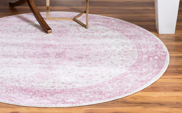 Dover Terrace Collection Area Rug - Marina (Pink) Round Pink lifestyle 4