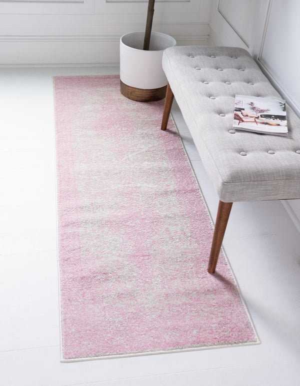 Dover Terrace Collection Area Rug - Marina (Pink) Runner Pink lifestyle 0