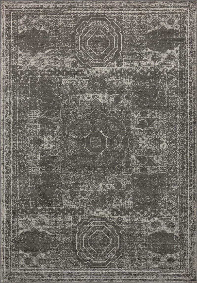 Dover Terrace Collection Area Rug - Lagoon (Dark Gray) Rectangle Dark Gray Main