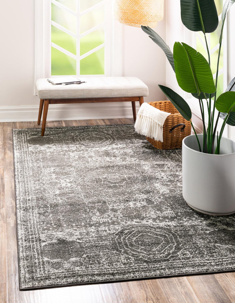 Dover Terrace Collection Area Rug - Lagoon (Dark Gray) Rectangle Dark Gray lifestyle 0
