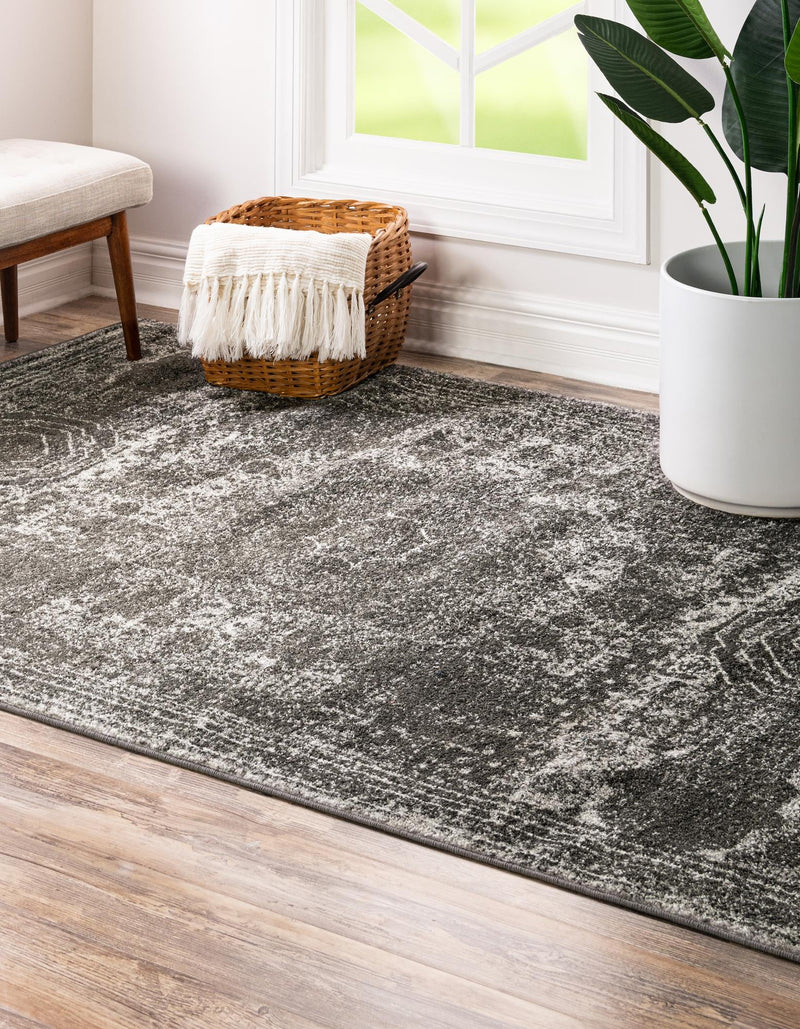 Dover Terrace Collection Area Rug - Lagoon (Dark Gray) Rectangle Dark Gray lifestyle 3