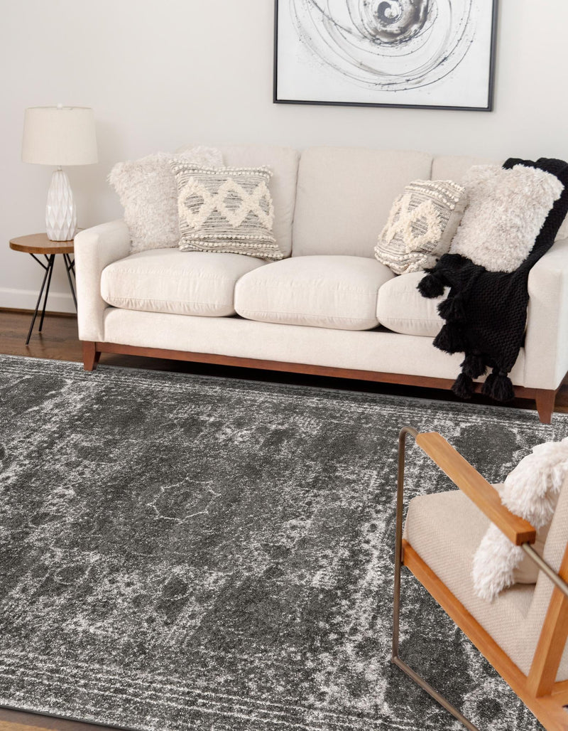 Dover Terrace Collection Area Rug - Lagoon (Dark Gray) Rectangle Dark Gray lifestyle 7