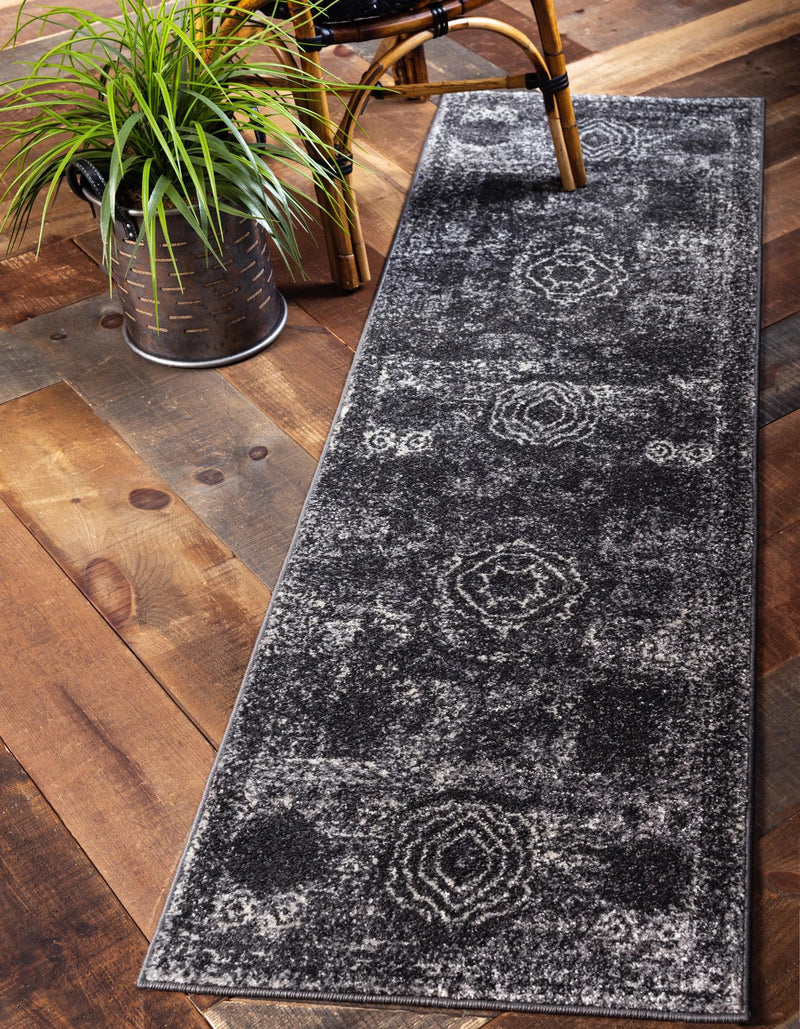 Dover Terrace Collection Area Rug - Lagoon (Dark Gray) Runner Dark Gray lifestyle 0