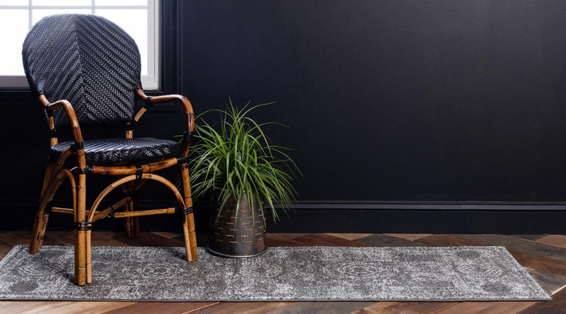 Dover Terrace Collection Area Rug - Lagoon (Dark Gray) Runner Dark Gray lifestyle 3