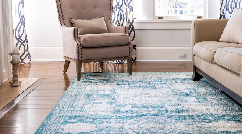 Dover Terrace Collection Area Rug - Lagoon (Turquoise) Rectangle Turquoise lifestyle 2
