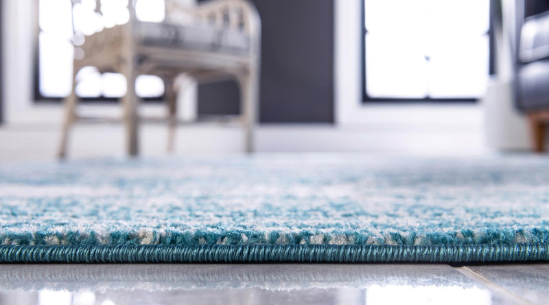 Dover Terrace Collection Area Rug - Lagoon (Turquoise) Round Turquoise lifestyle 3
