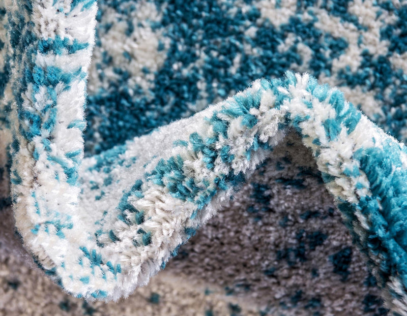 Dover Terrace Collection Area Rug - Lagoon (Turquoise) Round Turquoise lifestyle 6