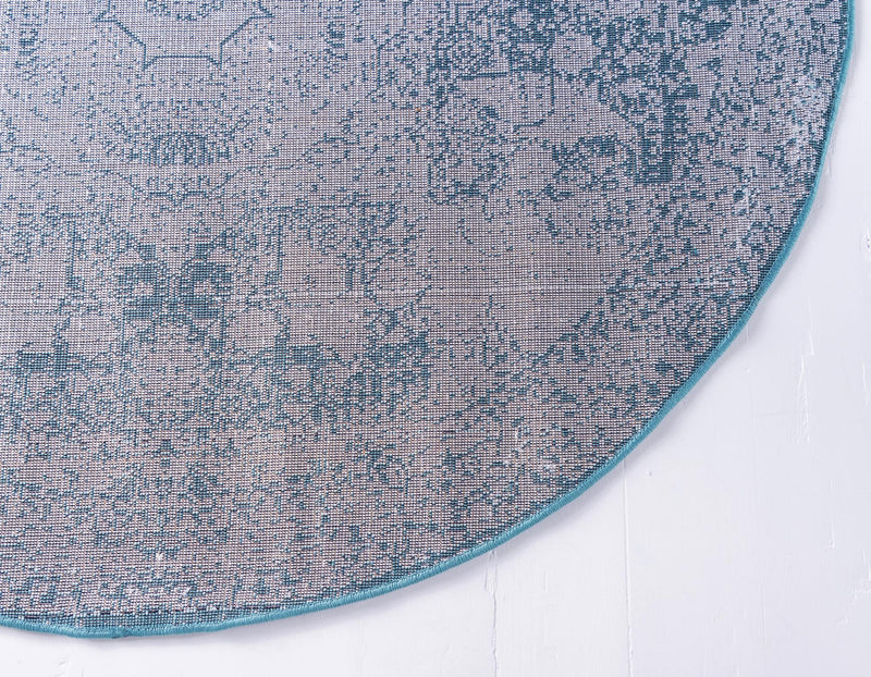 Dover Terrace Collection Area Rug - Lagoon (Turquoise) Round Turquoise lifestyle 8
