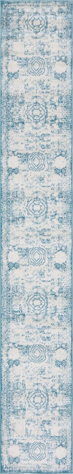 Dover Terrace Collection Area Rug - Lagoon (Turquoise) Runner Turquoise Main