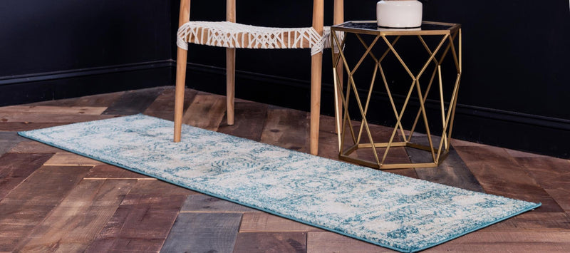 Dover Terrace Collection Area Rug - Lagoon (Turquoise) Runner Turquoise lifestyle 1