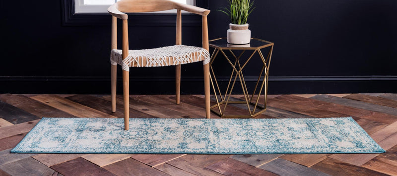 Dover Terrace Collection Area Rug - Lagoon (Turquoise) Runner Turquoise lifestyle 2