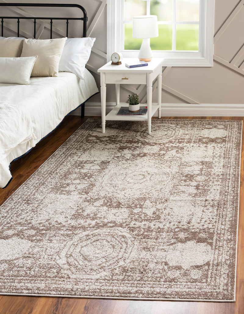 Dover Terrace Collection Area Rug - Lagoon (Light Brown) Rectangle Light Brown lifestyle 0