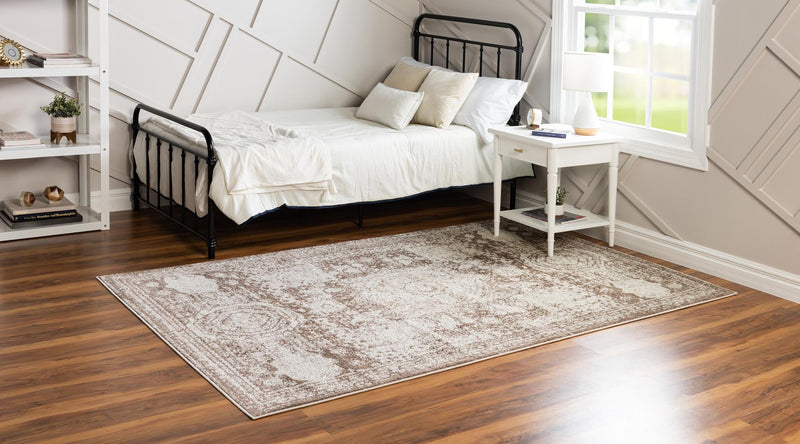 Dover Terrace Collection Area Rug - Lagoon (Light Brown) Rectangle Light Brown lifestyle 1