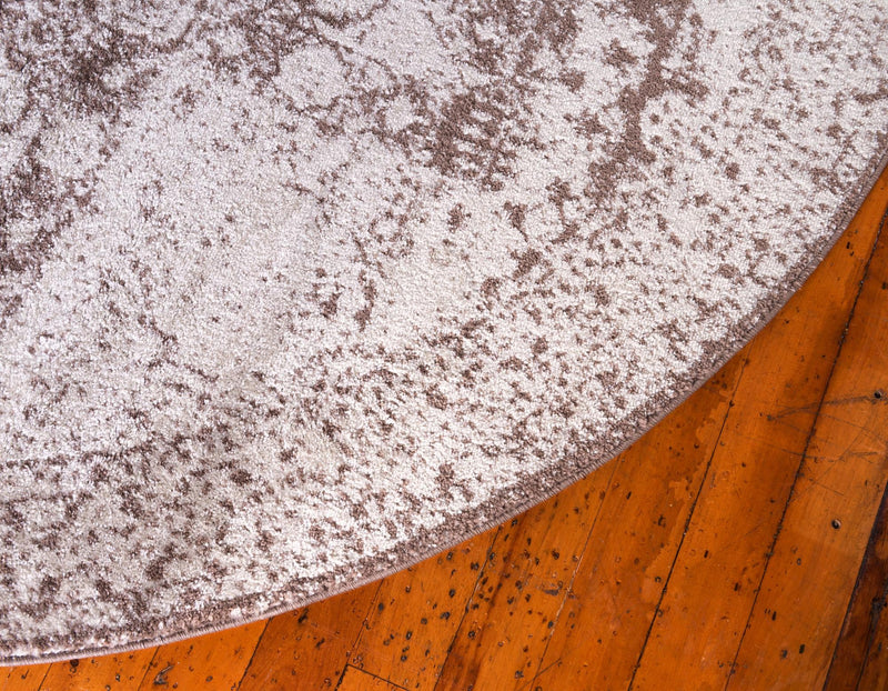 Dover Terrace Collection Area Rug - Lagoon (Light Brown) Round Light Brown lifestyle 18