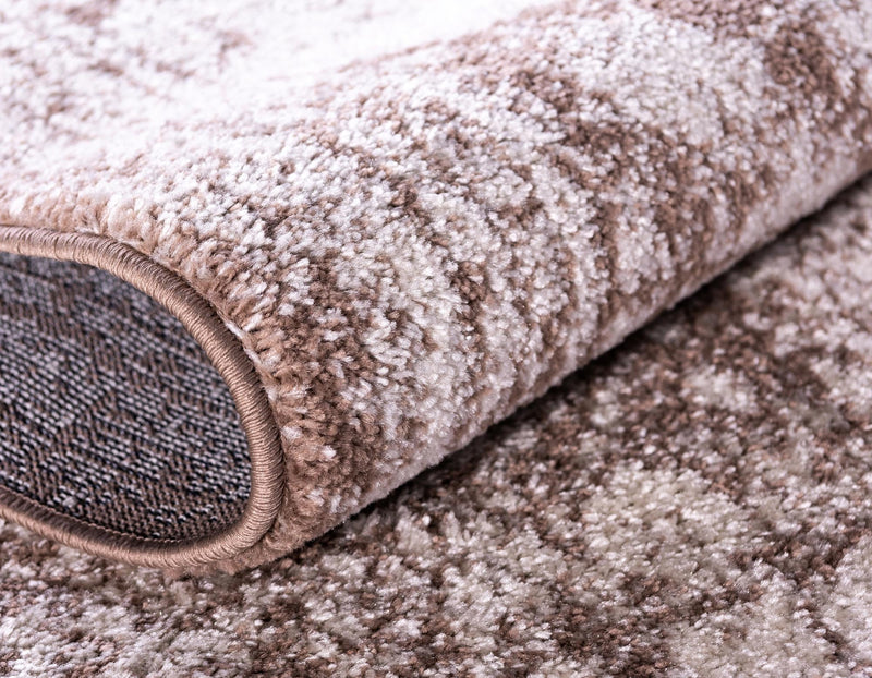Dover Terrace Collection Area Rug - Lagoon (Light Brown) Round Light Brown lifestyle 14