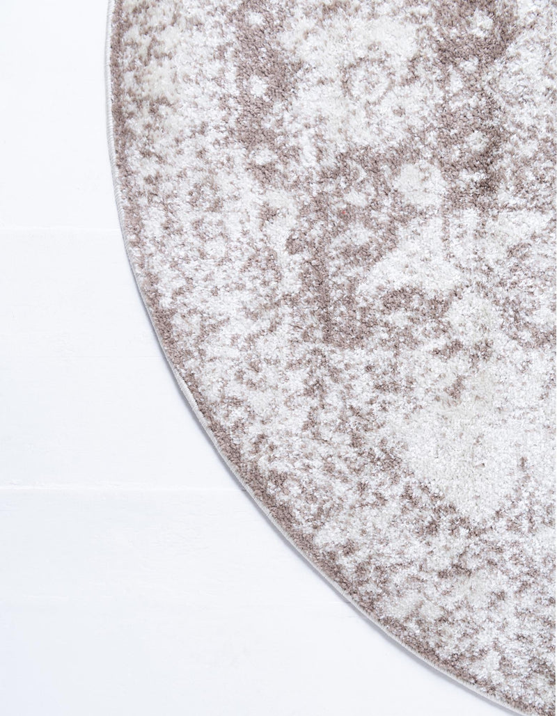 Dover Terrace Collection Area Rug - Lagoon (Light Brown) Round Light Brown lifestyle 19