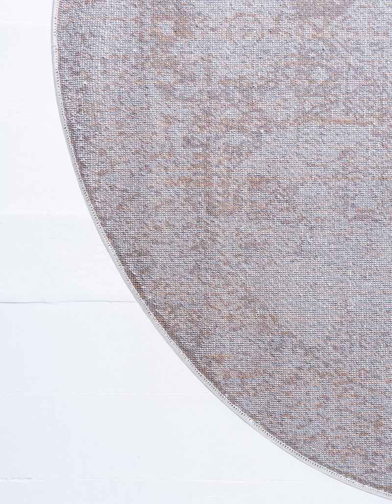 Dover Terrace Collection Area Rug - Lagoon (Light Brown) Round Light Brown lifestyle 22