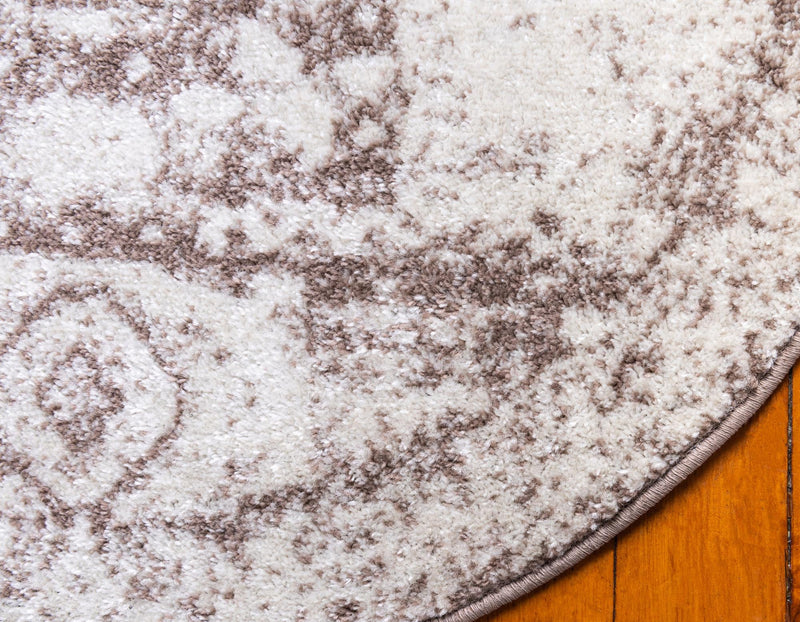 Dover Terrace Collection Area Rug - Lagoon (Light Brown) Round Light Brown lifestyle 17
