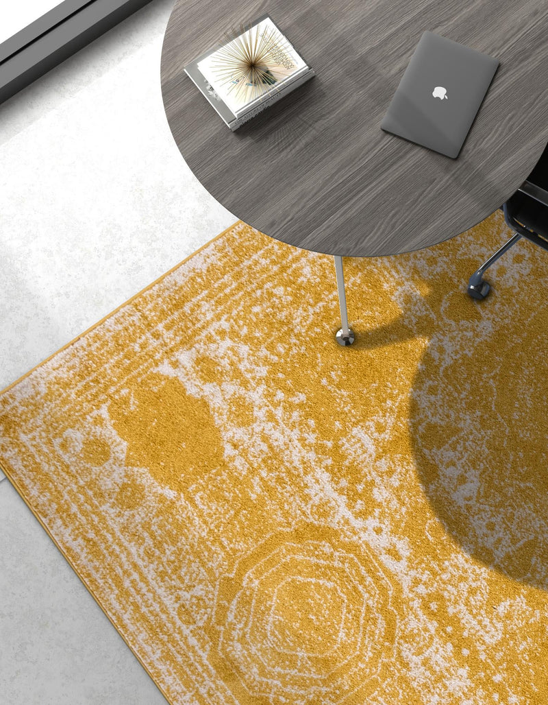 Dover Terrace Collection Area Rug - Lagoon (Yellow) Rectangle Yellow lifestyle 5