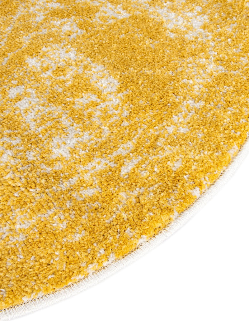 Dover Terrace Collection Area Rug - Lagoon (Yellow) Round Yellow lifestyle 17