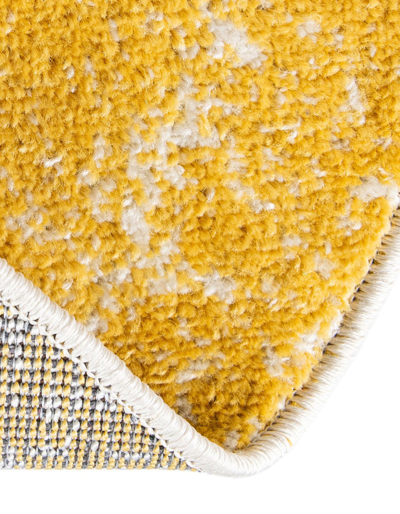 Dover Terrace Collection Area Rug - Lagoon (Yellow) Round Yellow lifestyle 25