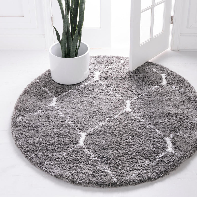 Casablanca Comfort Collection Area Rug - Medina Round Gray lifestyle 33