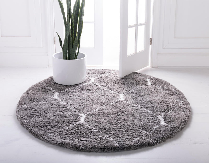 Casablanca Comfort Collection Area Rug - Medina Round Gray lifestyle 40