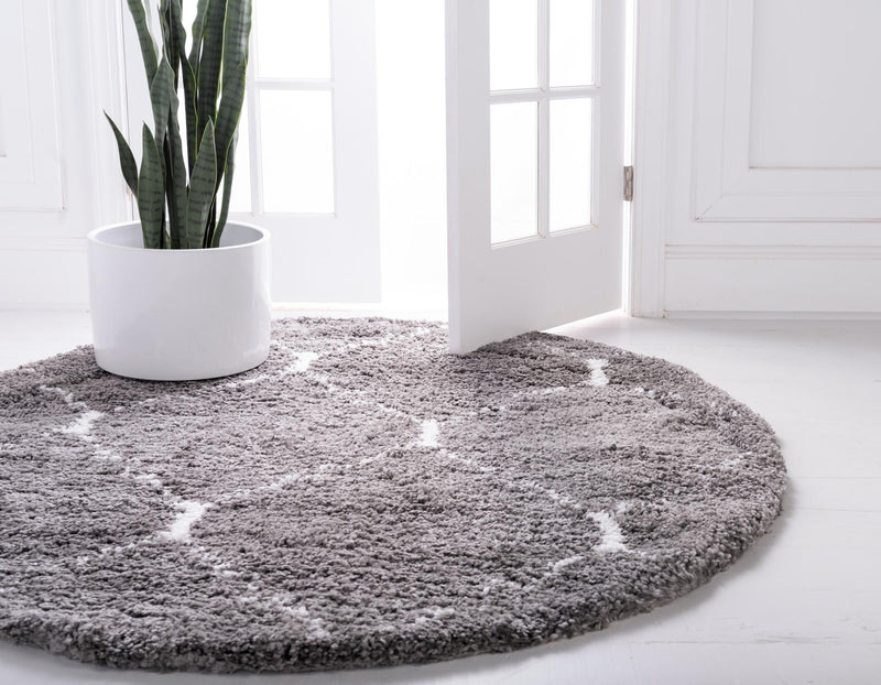 Casablanca Comfort Collection Area Rug - Medina Round Gray lifestyle 47