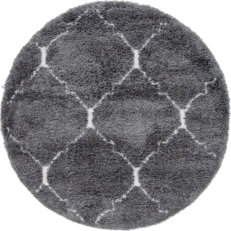 Casablanca Comfort Collection Area Rug - Medina Round Gray lifestyle 26
