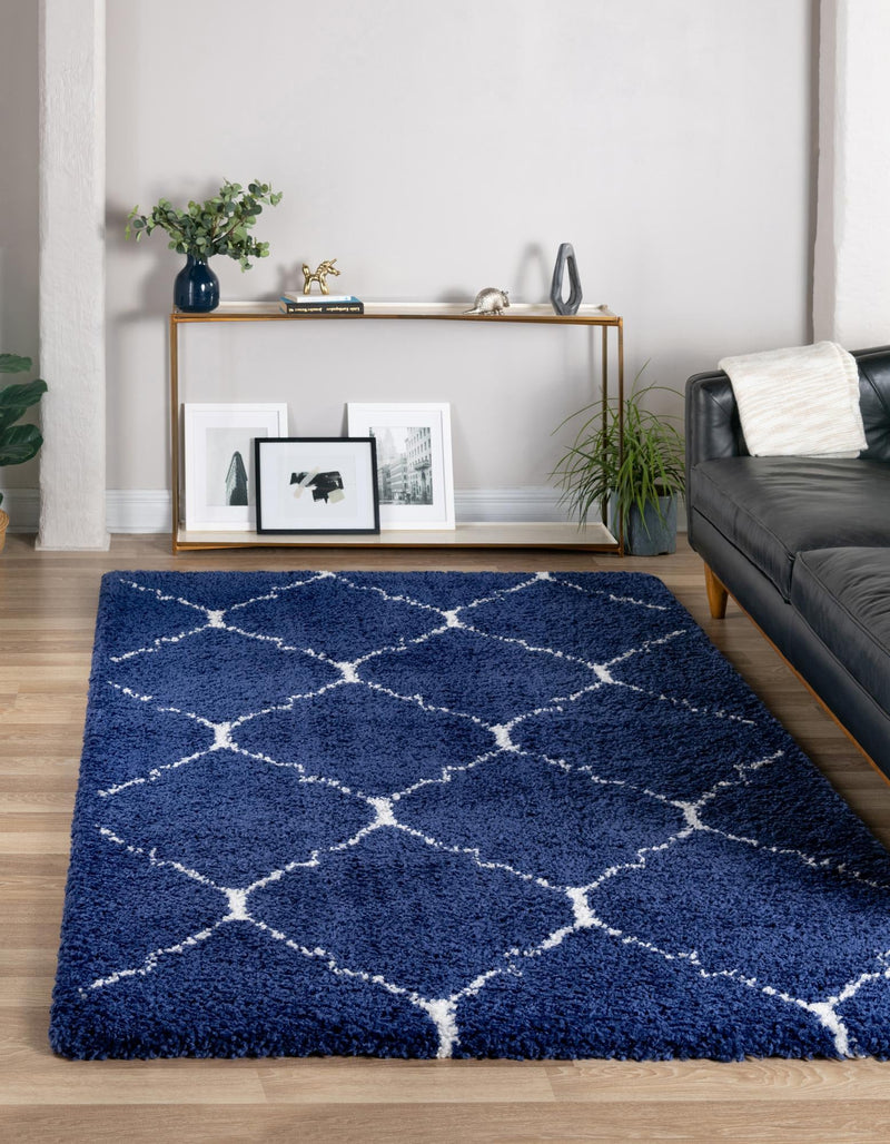 Casablanca Comfort Collection Area Rug - Medina Rectangle Navy Blue lifestyle 6