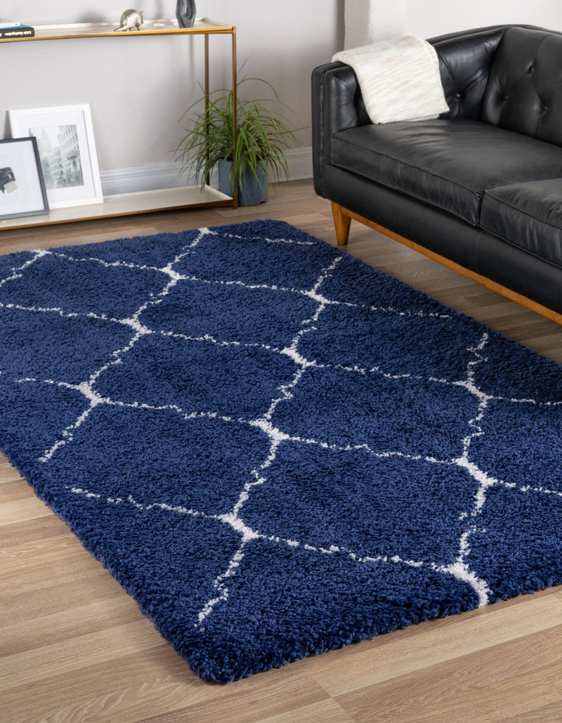 Casablanca Comfort Collection Area Rug - Medina Rectangle Navy Blue lifestyle 11