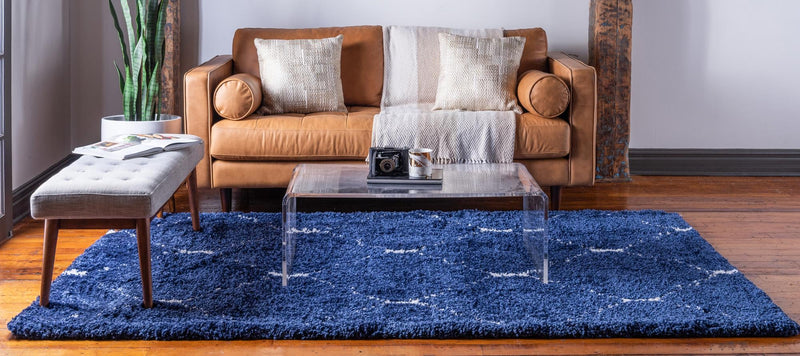 Casablanca Comfort Collection Area Rug - Medina Rectangle Navy Blue lifestyle 16
