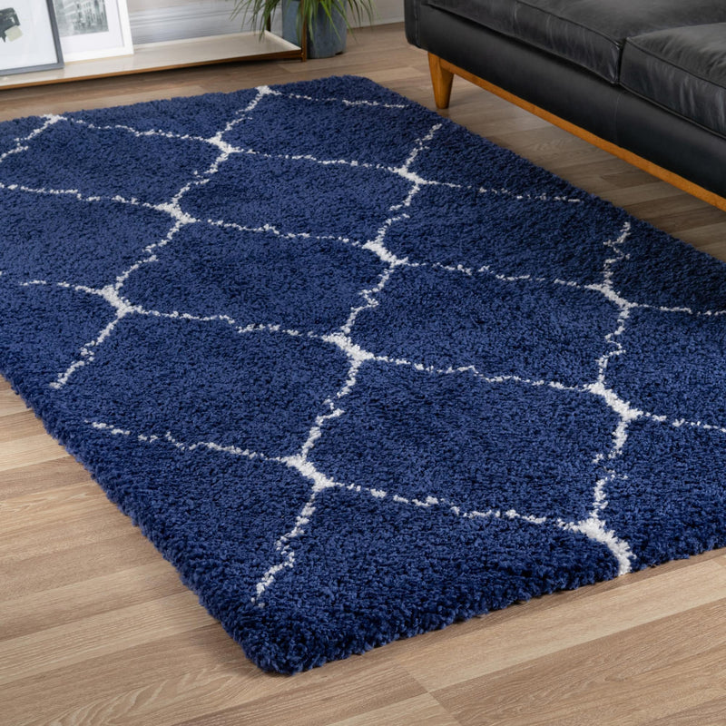 Casablanca Comfort Collection Area Rug - Medina Rectangle Navy Blue lifestyle 54